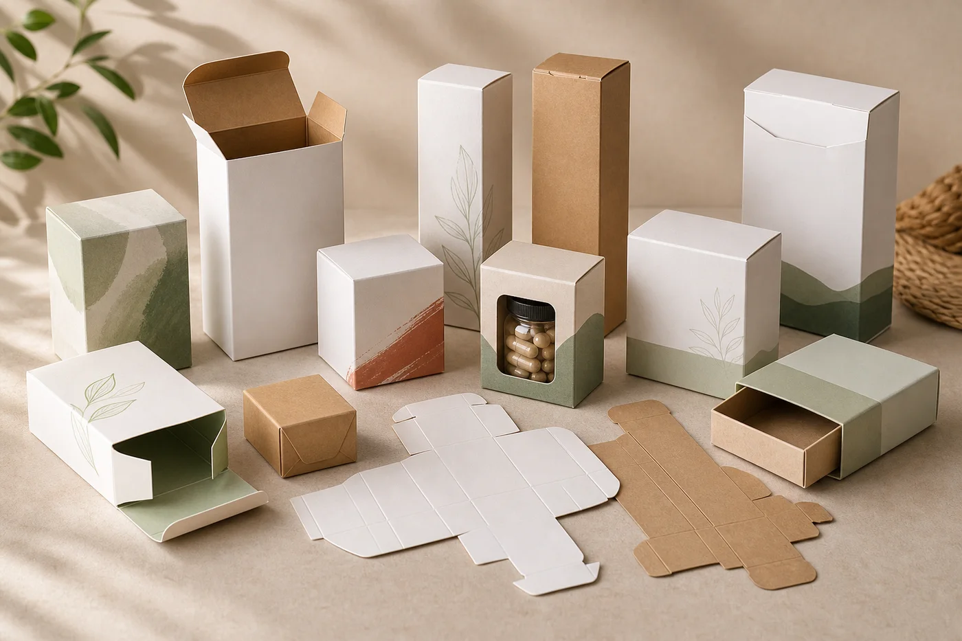 Folding carton application examples with paperboard retail cartons tuck flaps sleeves die cut blanks and printed panel packag