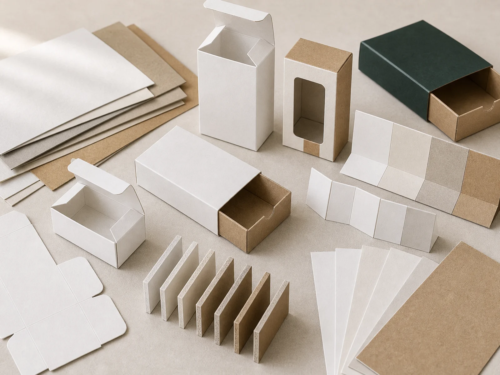 Paperboard grade comparison board with caliper fold coating and print surface checks
